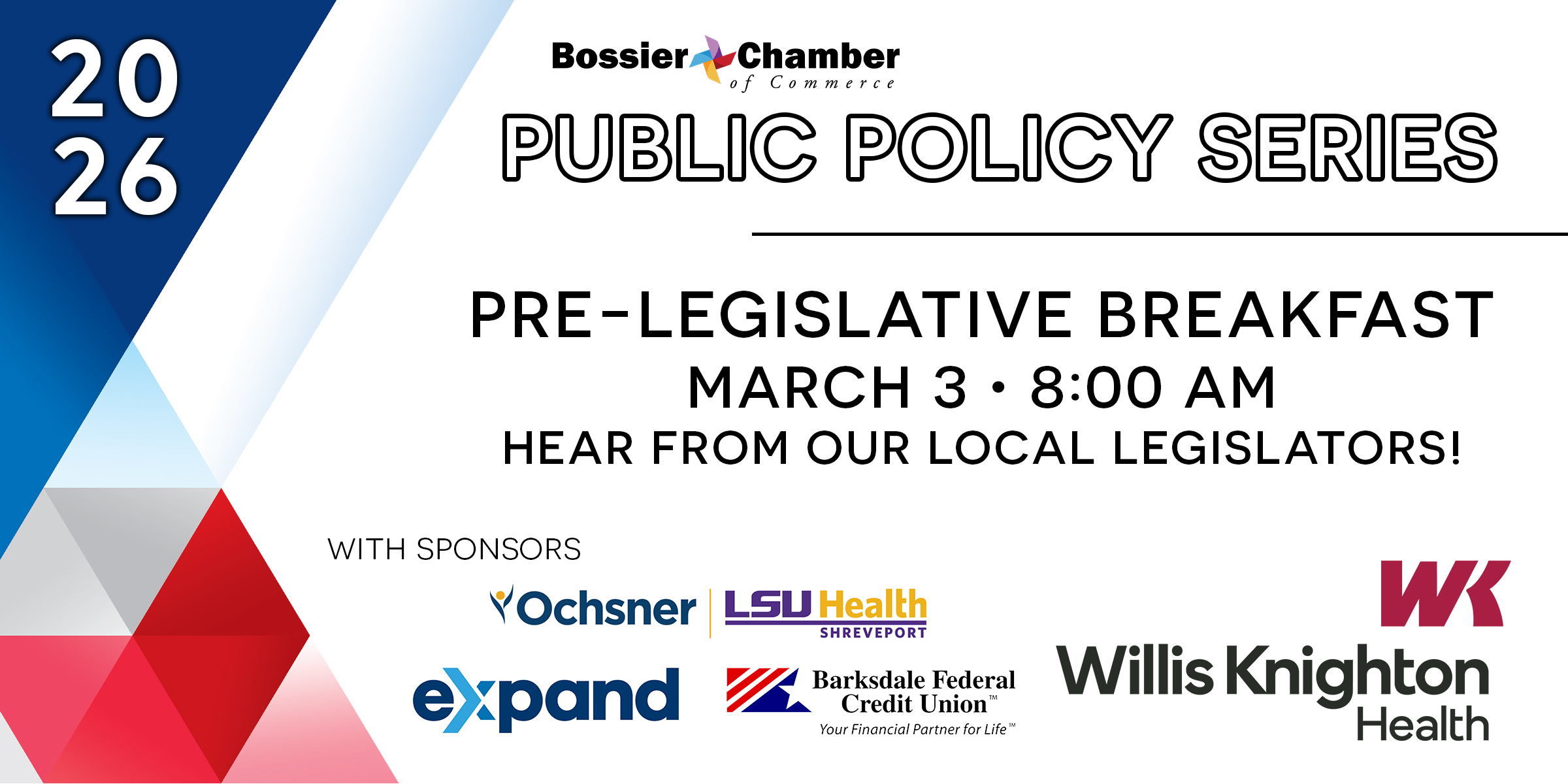 Louisiana Senators and State Representatives to speak in Bossier City for Bossier Chamber Public Policy Series Event